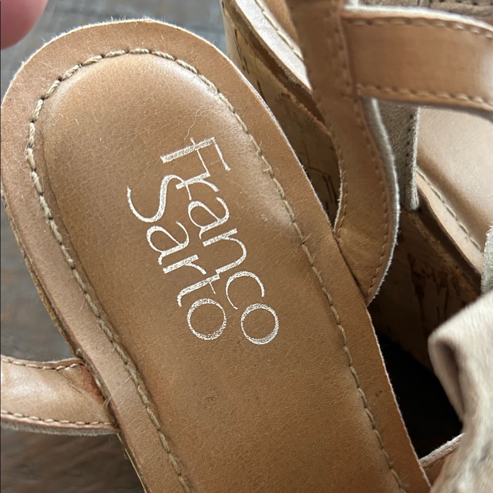Franco Sarto Tan Perforated Sandals - Picture 3 of 3
